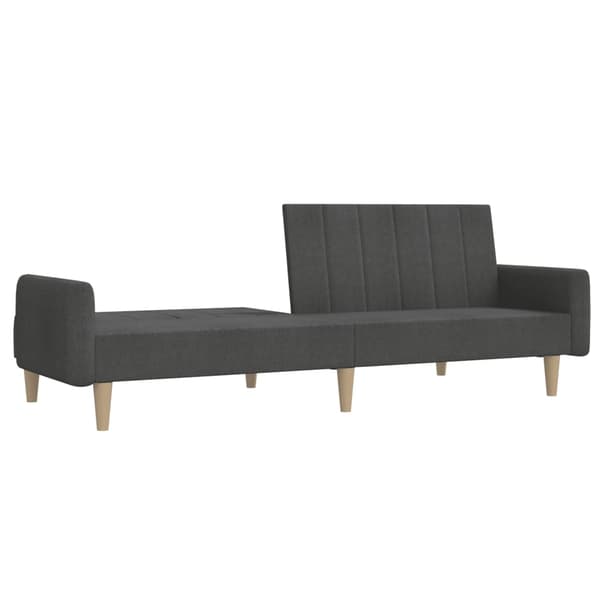 vidaXL 2-sits bäddsoffa, mörkgrå, klädd i tyg