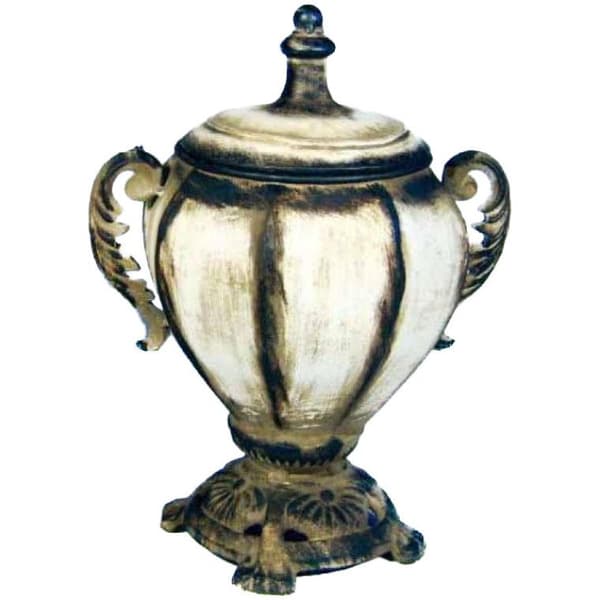 Kermanruskea metallityöuurna kannella 30x22 cm