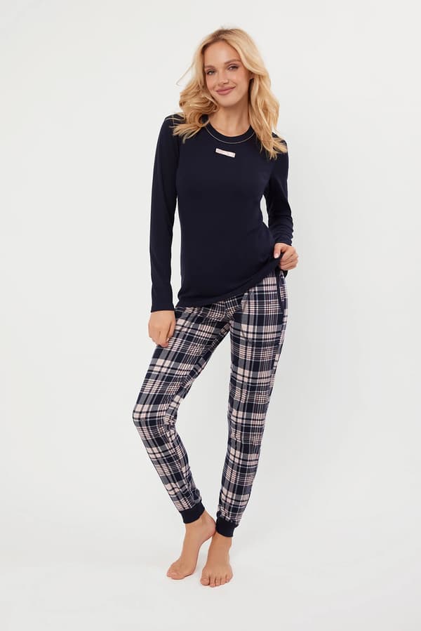 Dona dampyjamas långärmad, långbyxor M