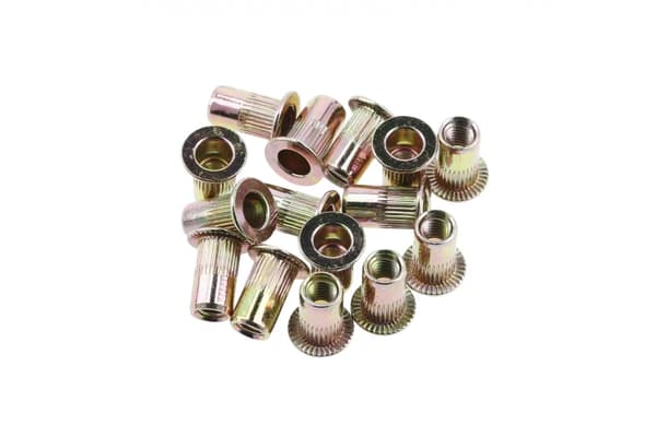 Stålnitmuttrar M8 längd 18 mm diameter 11 mm set om 20 Hoegert