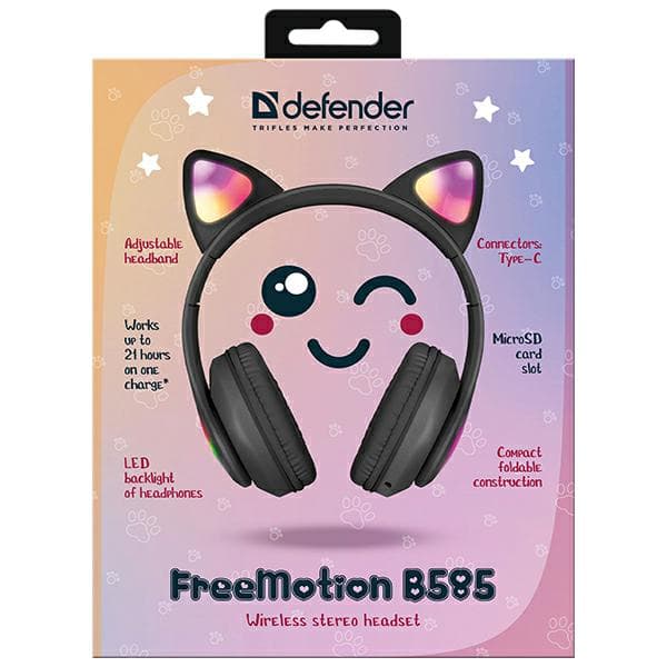 Defender Bluetooth Freemotion B585 LED-kuulokkeet musta
