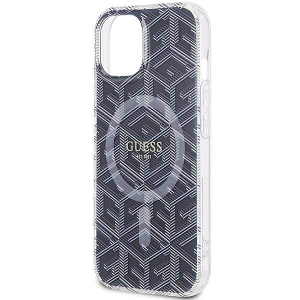 Guess IML GCube MagSafe-etui til iPhone 15 Plus, sort