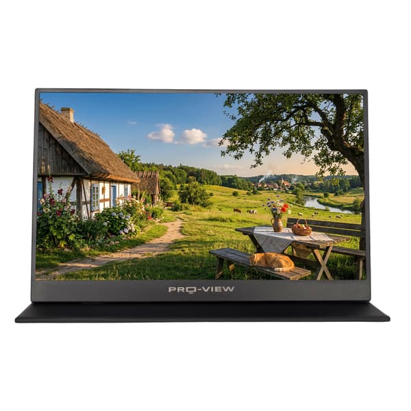 Bærbar touchscreen-skærm 15,6" full HD, Pro-View, IPS, HDR, VESA, USB-C, til bærbar computer. Model PM1560XTS-touch