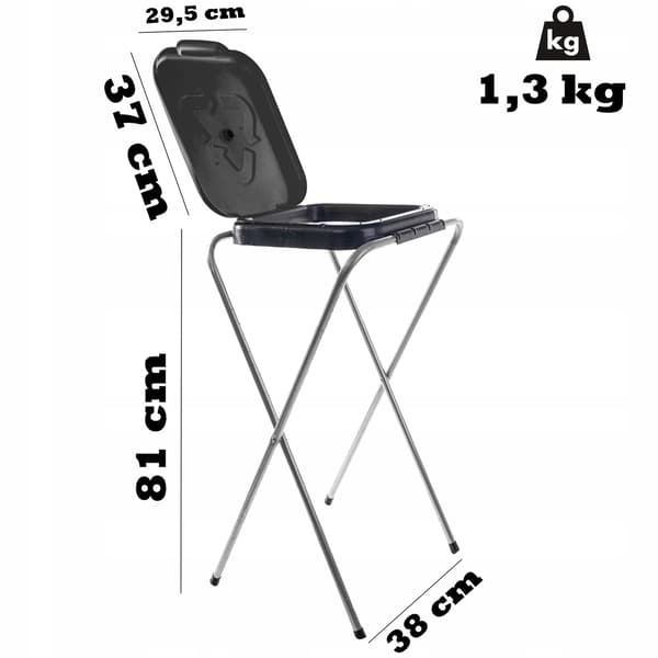 Soppåseställ/ram SORTEX 1 SVART