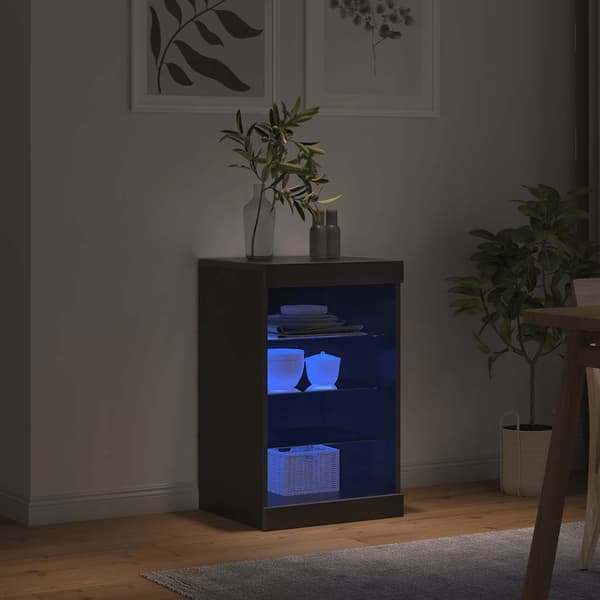 vidaXL LED-skab sort 41x37x67 cm