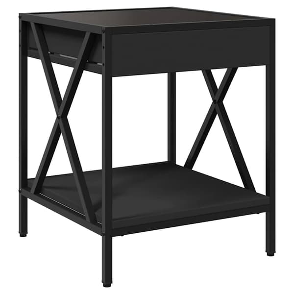 vidaXL Infinity LED sofabord sort 40x40x49 cm