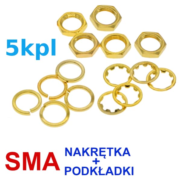 SMA-montering, mutter, brickor, 5-pack