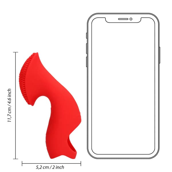 Tekstureret fingervibrator - Solopgangsrød