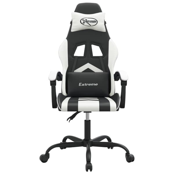 vidaXL gamingstol, sort og hvid, kunstlæder