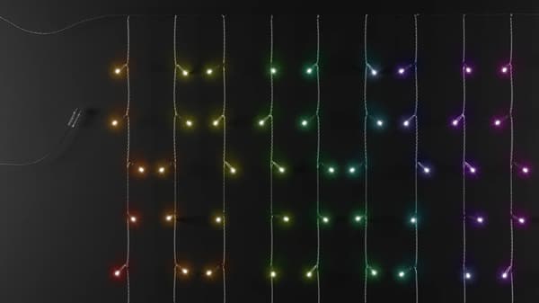 Twinkly Plus gardin RGBW 1 x 2 m sort
