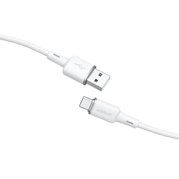 USB - USB-C 3A -kaapeli 1,2 m valkoinen