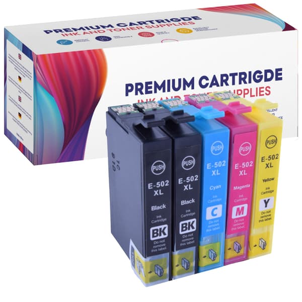 5x blækpatroner til Epson GP-E502XL CMYKK
