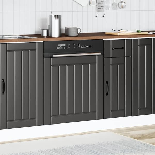 vidaXL opvaskemaskinepanel Lucca sort træbaseret materiale