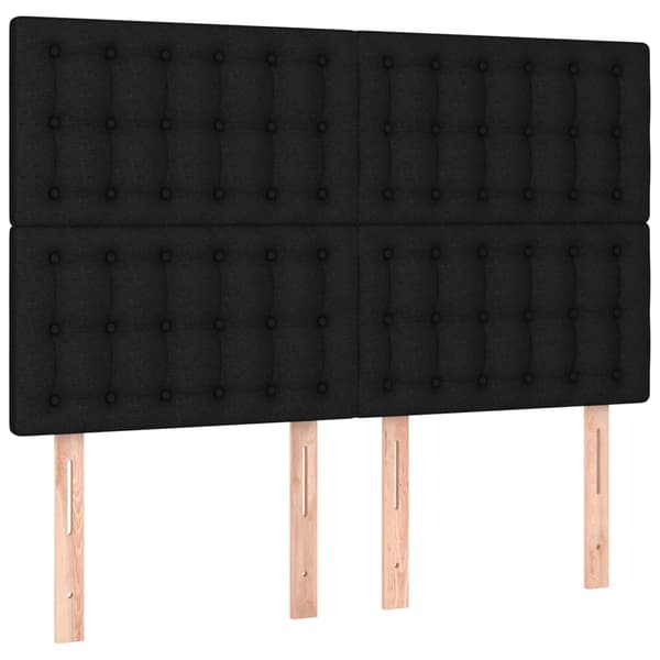 vidaXL sengegavle, 4 stk., sort, 72x5x78/88 cm, stof