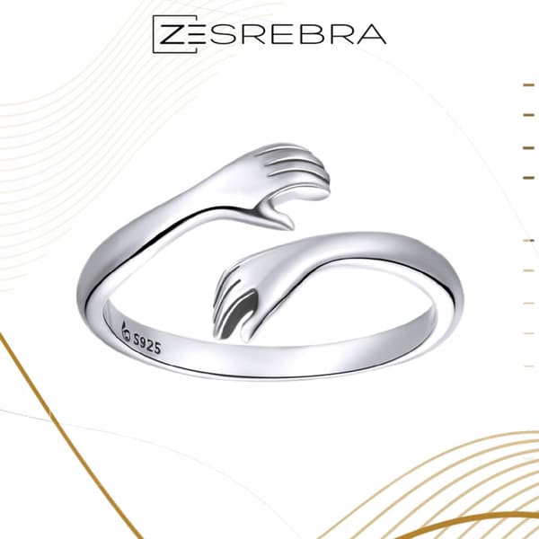 Hands kramring, silver 925, justerbar silver kram, 925