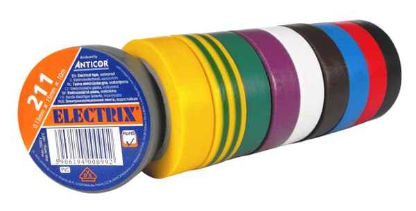 Electrix 211 tejp, regnbågsfärgad 10-rullar 15 mm x 10 m