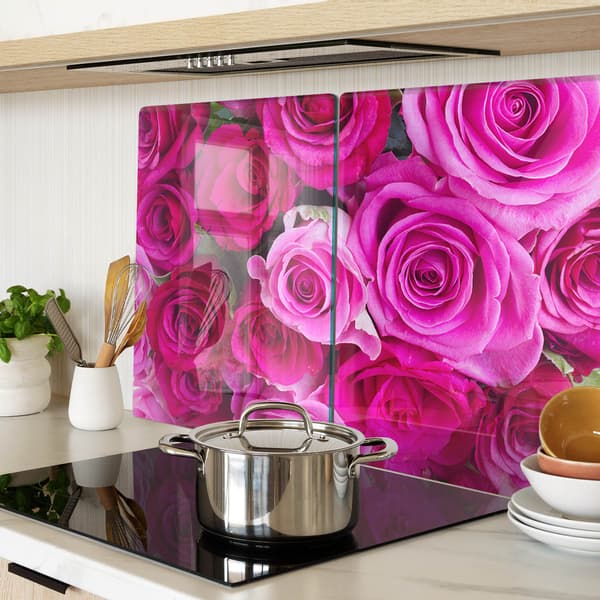 Dekorative glasplader til servering af snacks Rosenbuket 2x40x52 cm