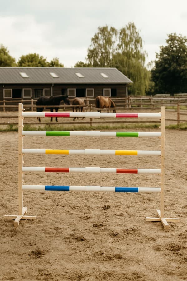 Hopphinder för hobbyhäst 160 cm, höjd 120 cm, blå balk