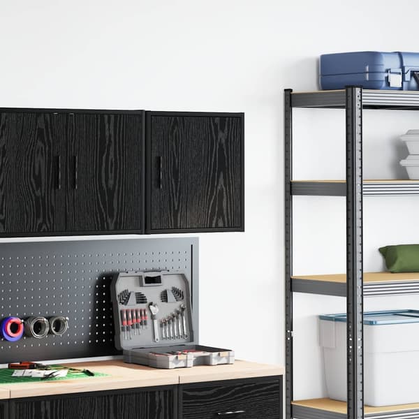 vidaXL garagevægskab sort limet træ