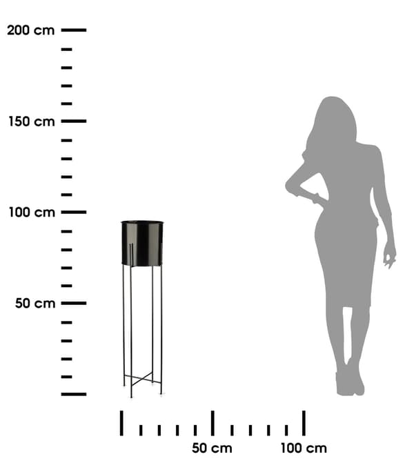 Blomstativ med lock 95 cm svart