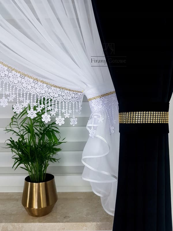 Elegant sæt fløjlsgardiner og draperinger - sort