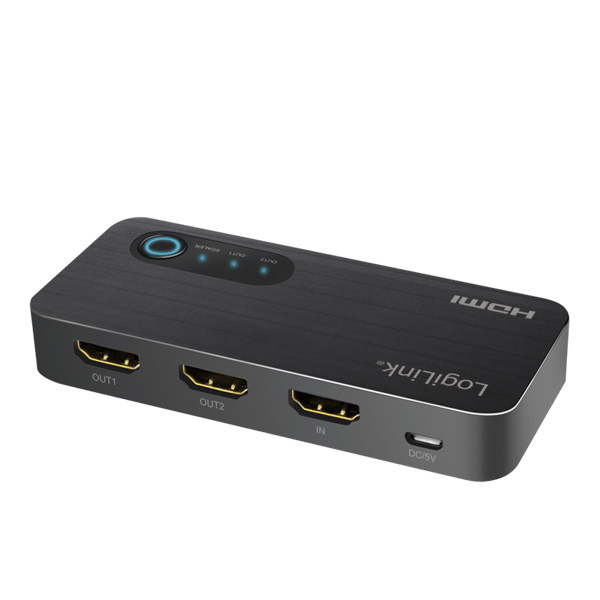 LogiLink 1x2 4K UHD HDMI-splitter, stöder HDCP, HDR, CEC, 60 Hz