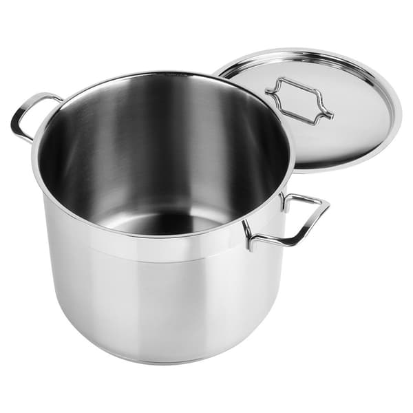 GRYDELÅG I RUSTFRIT STÅL, INDUKTIONSGASKOGNING, 24 CM, 8 L