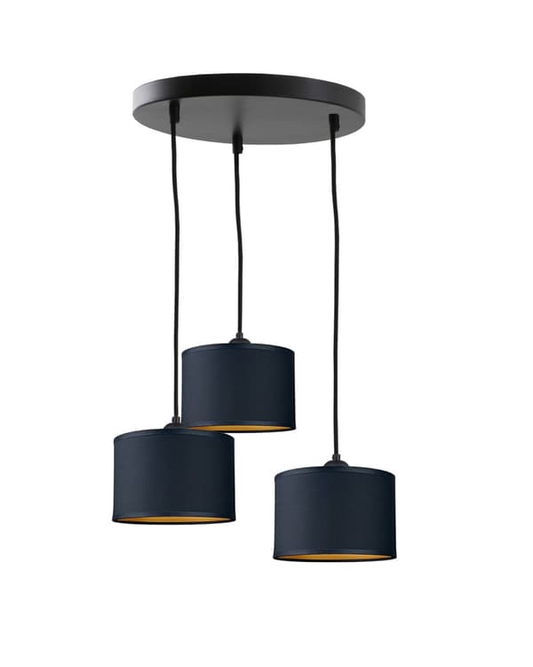 Hänglampa 3xE27 FLOW SVART