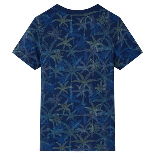 Barn-T-shirt, marinblå, 128