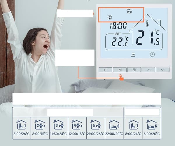 Beok Tuya WiFi Vattentermostat Golvvärme Alexa 3A