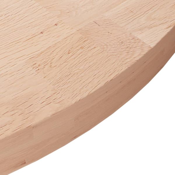vidaXL rund bordplade Ø70x4 cm rå egetræ