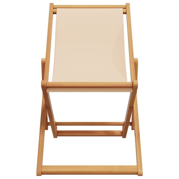 vidaXL foldbar strandstol beige eukalyptustræ og stof