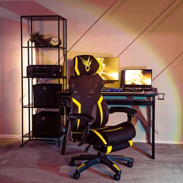 MAXIMO Snurrstol Gaming Svart/Gul Modern