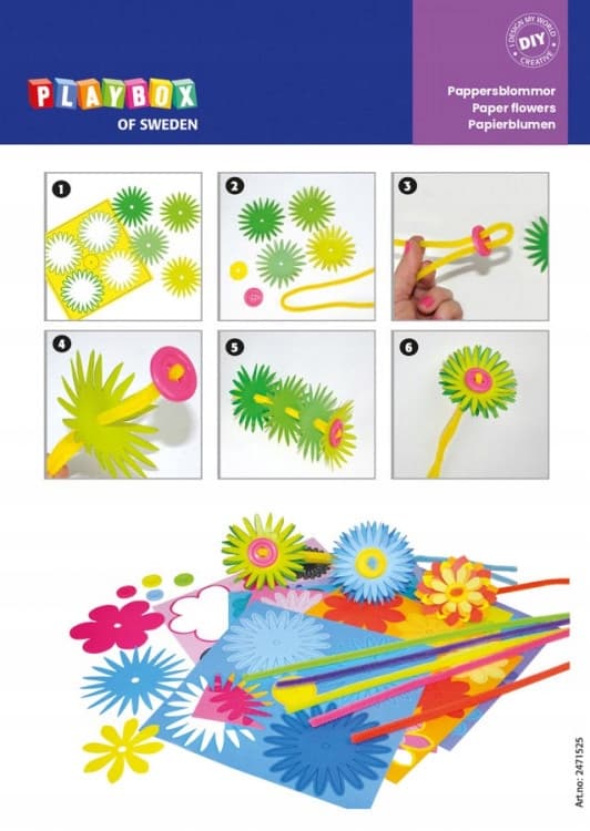 DIY dekorative papirblomster til at lave 56 stk.