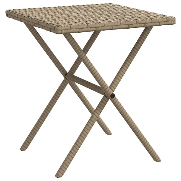 vidaXL Solstolar med bord, set om 2, beige, polyrotting