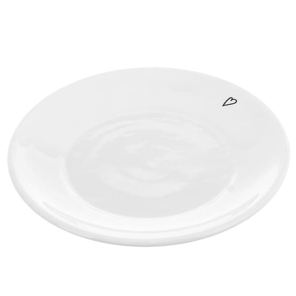 Lille keramisk underkop hvid hjerte 12 cm
