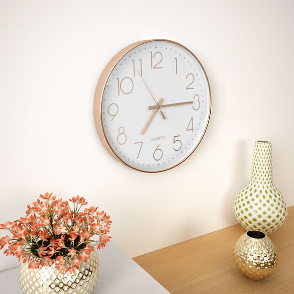 vidaXL Väggklocka, 30 cm, Roséguld