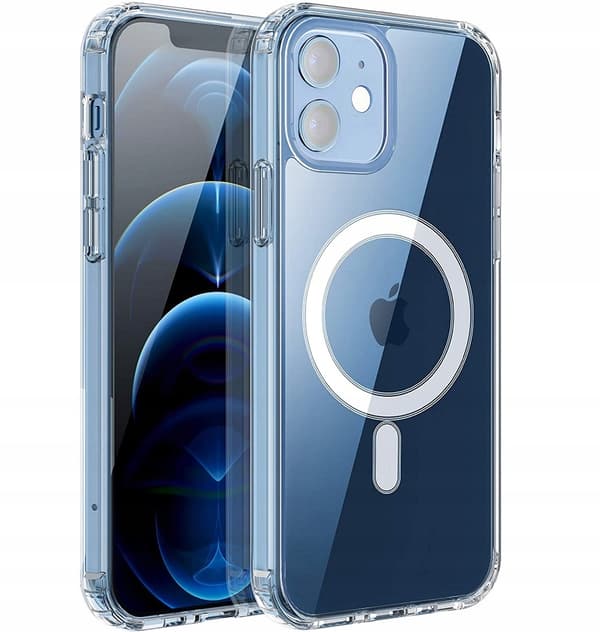 Etui til iPhone 12 FORSTÆRKET 360° til MAGSAFE CLEAR CASE + 9H Glas