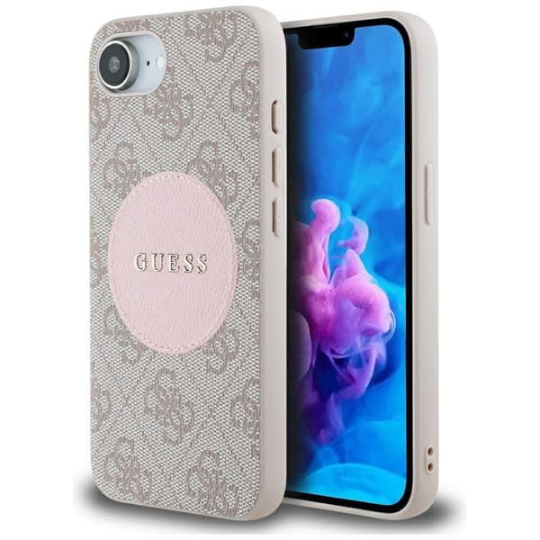 Guess 4G Circle Classic Logo MagSafe-etui til iPhone 16e / 17e pink