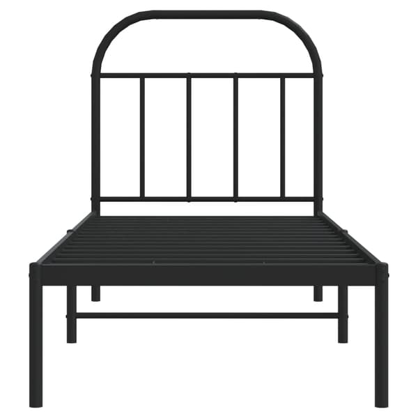 vidaXL metalsengestel med hovedgærde sort 75x190 cm