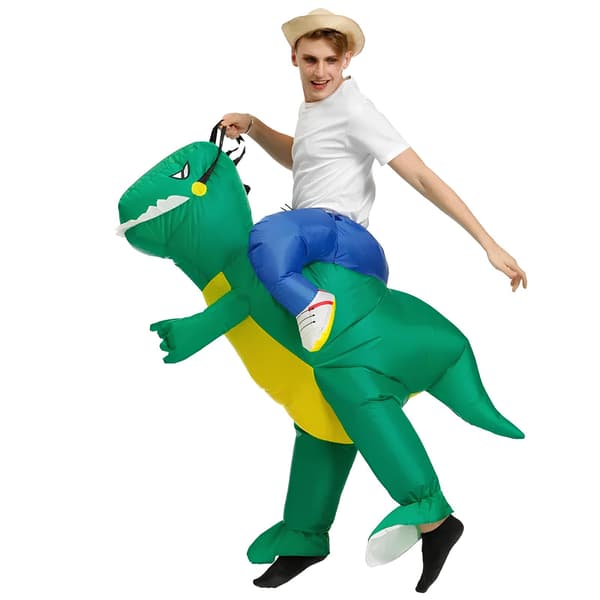 RESTEQ Oppusteligt Grønt Dinosaurkostume til Voksne til Cosplay