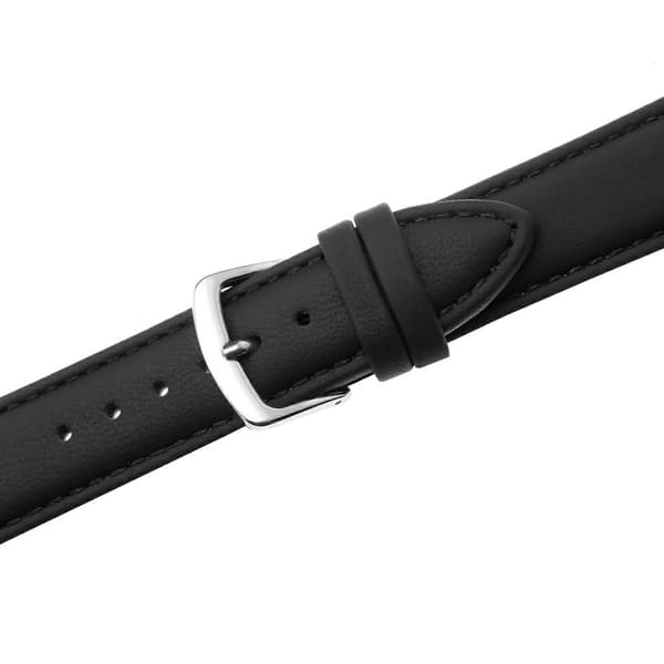 FUJI LÆDERREM 20 MM GLAT sort rem, sorte syninger