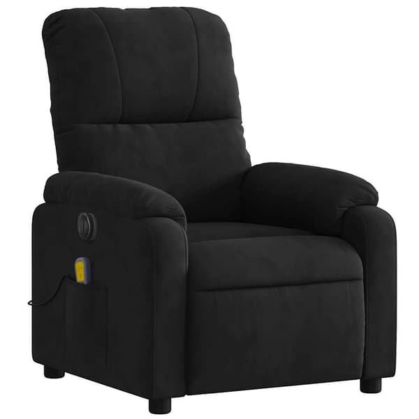 vidaXL elektrisk lænestol med massagefunktion, sort mikrofiber