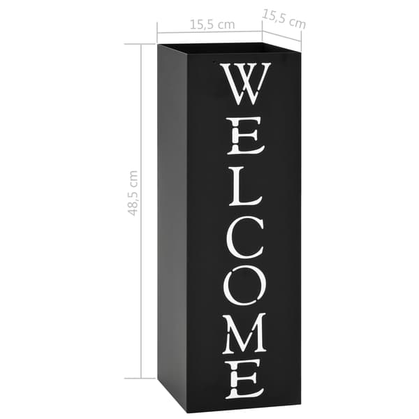 vidaXL Sateenvarjoteline Welcome Teräs Musta