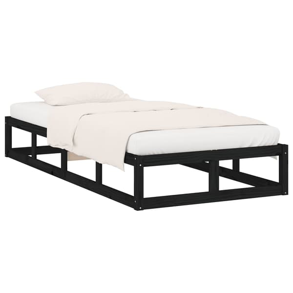 vidaXL sengestel sort 90 x 200 cm massivt træ