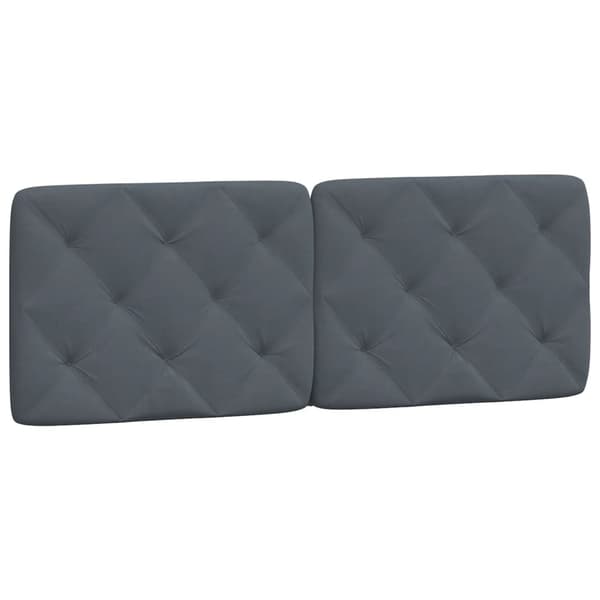 vidaXL Sängynpäädyn tyyny, tummanharmaa, 120 cm, sametti