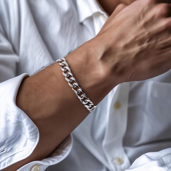 Silver Herrarmband 925 SILVER Diamant 6mm Gåva