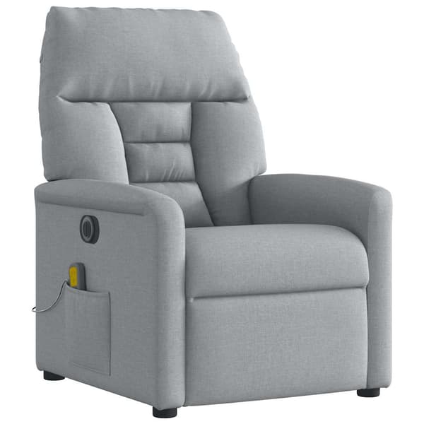 vidaXL Elektrisk massagefåtölj ljusgrå tyg