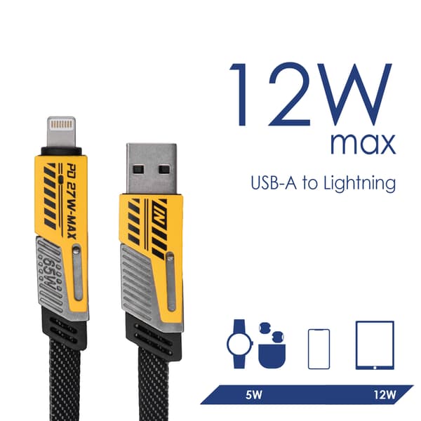 USB A + USB typ C / USB typ C + Lightning-kabel 1m AK-USB-57 65W
