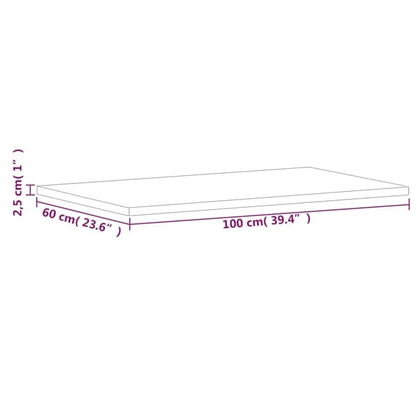 vidaXL bordplade 100x60x2,5 cm rektangulær massiv bøgetræ